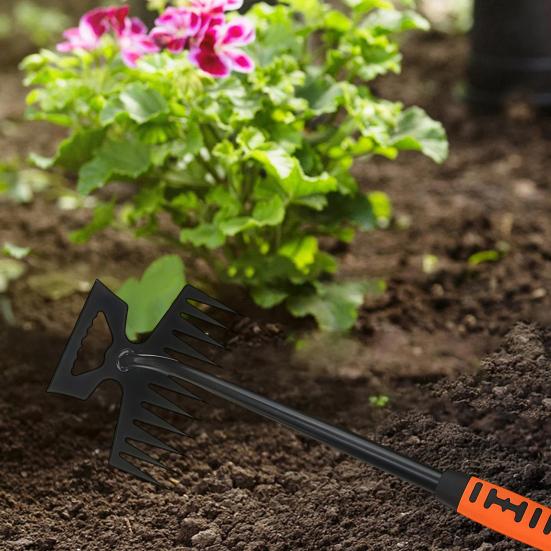 Weeding Rake Garden Hand Weeder with Long Handle 11 Teeth Weed Puller Rake for Precision Weeding Yard Lawn Farm Gardening