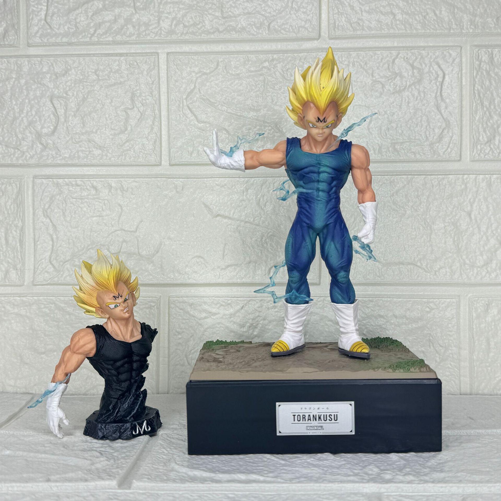 

22cm Anime Dragon Ball Z Figure Majin Vegeta Double Headed Figurine PVC Action Model Statue Children Toys Gifts