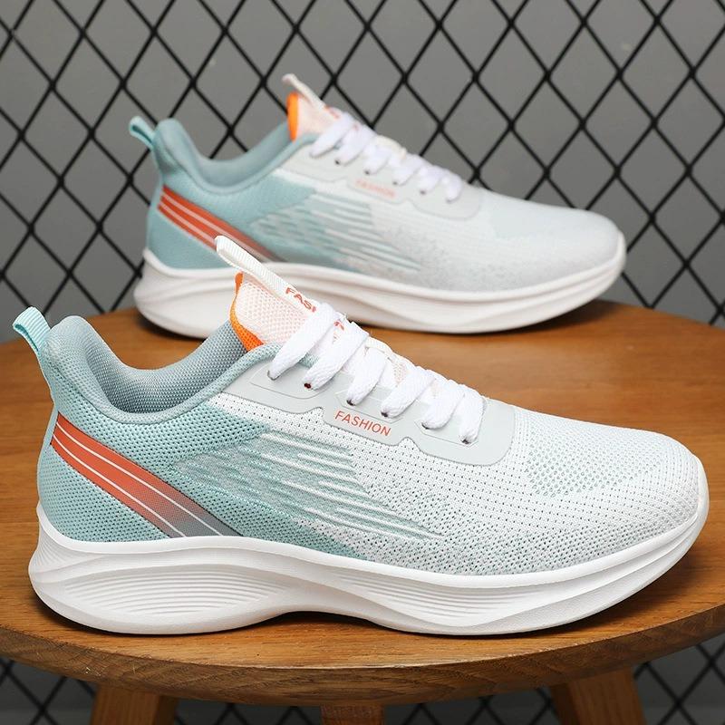 Men s Breathable Flyweave Running Shoes Lightweight Cushioned Athletic Sneakers for Outdoor Walking 39 синий