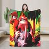 Super Warm BlanketStudents Travel Donkeyed Kongs  Throw Blanket  Flannel Bedspread For Couch Chair Funny Sofa Bed Cover