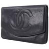 Chanel COCO Mark Purse Vintage Black Lambskin Women Used