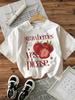 100% Bawełna Koszulka z Nadrukiem Truskawkowym Damska Vintage Casualowa Koszulka z Nadrukiem Okrągły Dekolt Krótki Rękaw Góra Tee