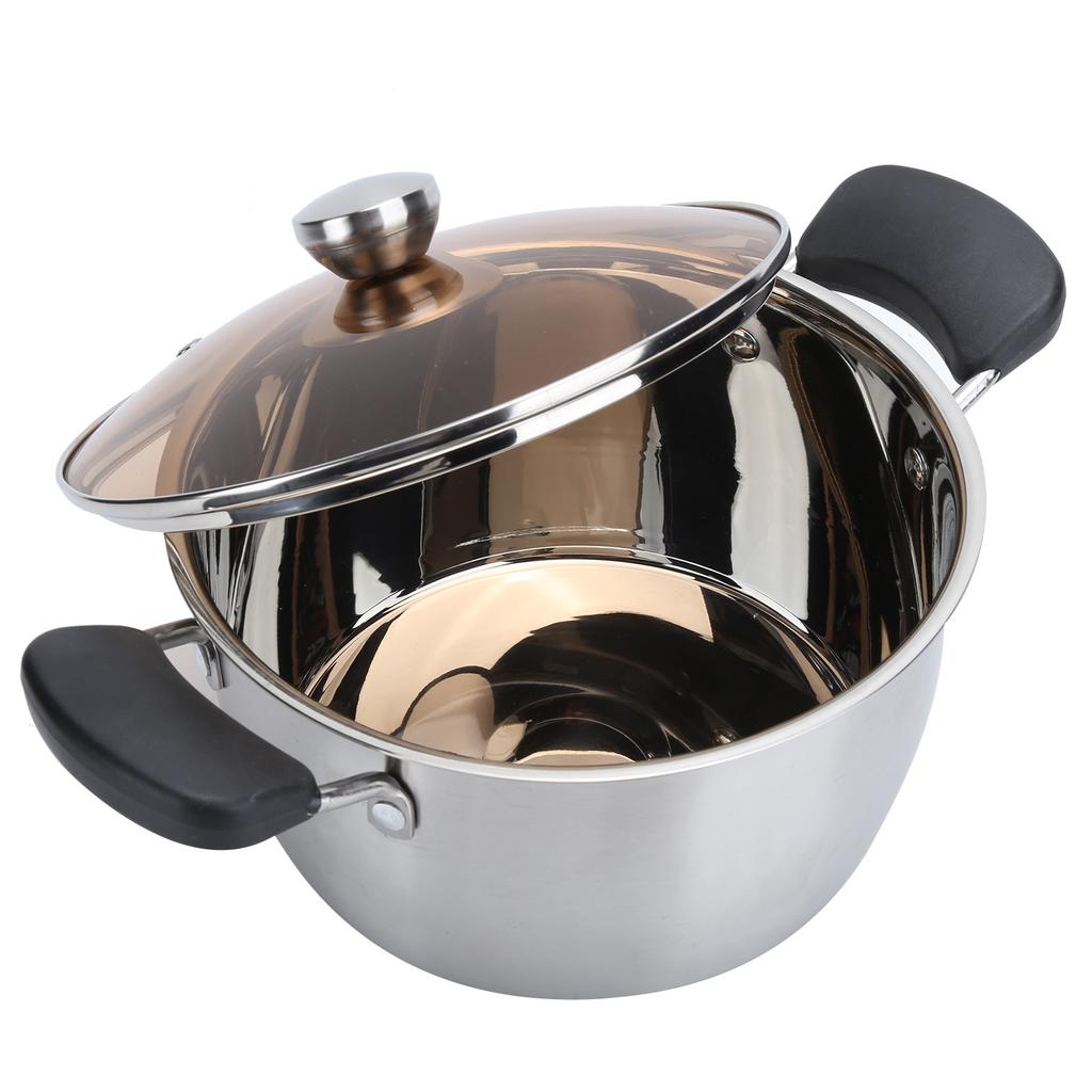 20cm Composite Steel Thicken Milk Soup Pot for Cooking Baby Supplement Food Kitchen Cookware