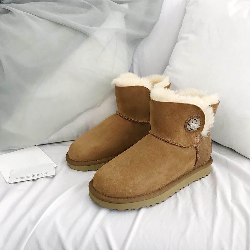New Arrival 2025 Natural Fur 100% Genuine Sheepskin Snow Boots Shoes Women Wool Women Winter Snow Boots Brand Boots Women Shoes
