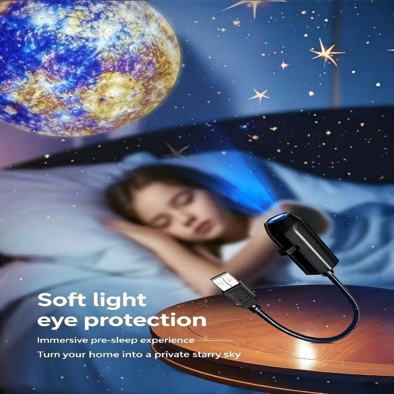 Usb Starry Sky Projector Light, Hd Bright Galaxy Night Light Projector With Multiple Slides, 360° Adjustable Flexible Gooseneck
