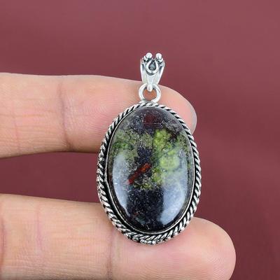 Colgante de piedra de sangre de dragón colgante de gema original joyería antigua hecha a mano colgante de plata de ley 925 colgante de diseñador regalos de aniversario