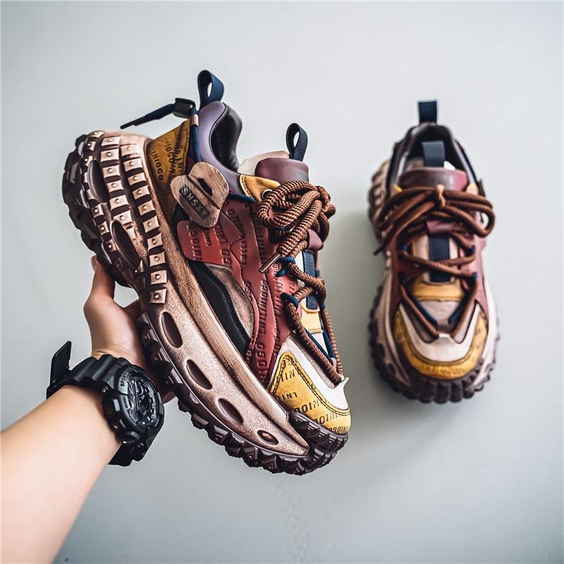 Men's shoes spring new men's thick-soled heightening casual shoes sports polish trendy shoes