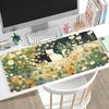 Floral Cute Cat Large Gaming Mouse Pad Non Slip Rubber Lock Edge Extended Desk Mat For Gamers Office Laptop Desktop Work Setup