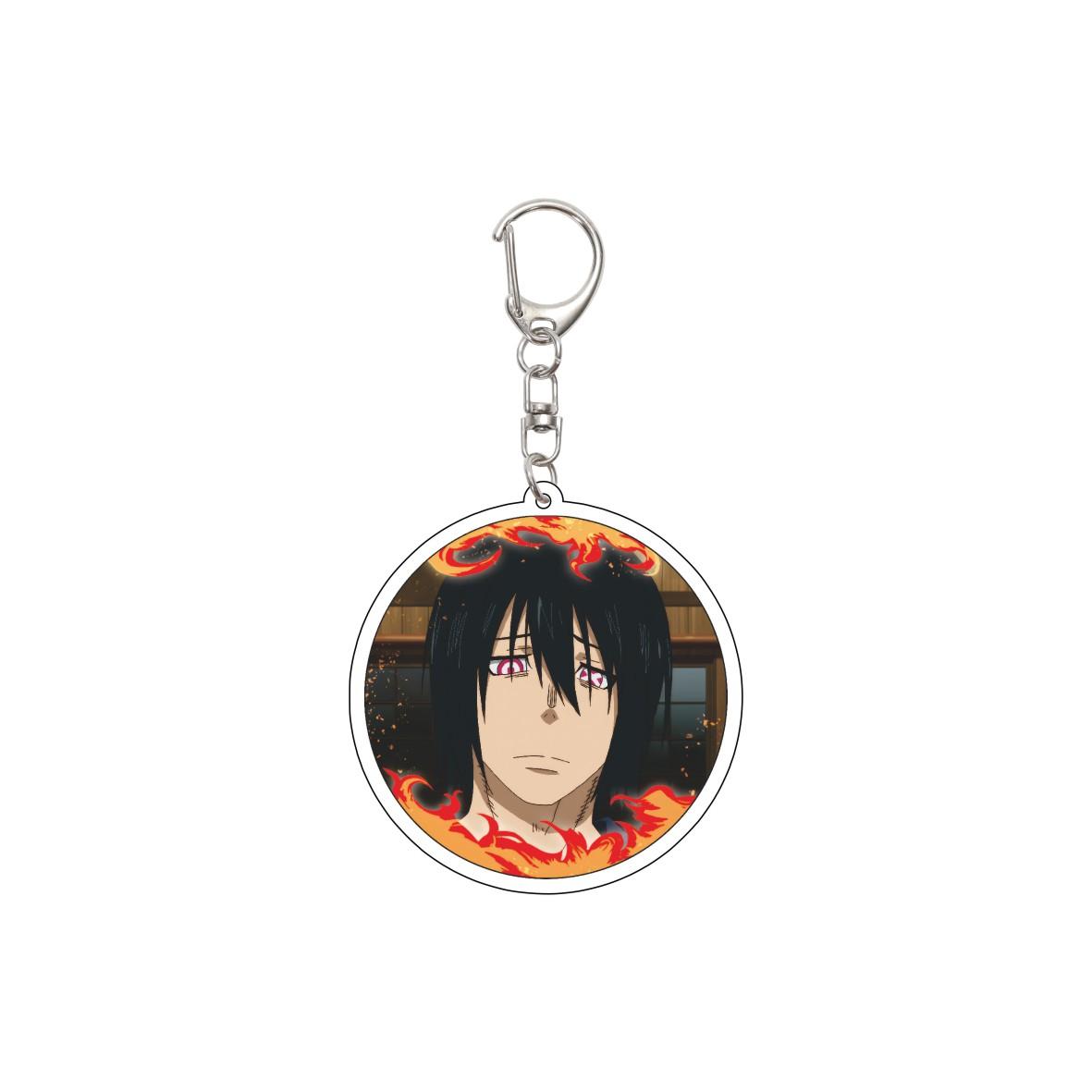 

55MM Anime Fire Force Keychain Shinra Kusakabe/Takehisa Hinawa/Kotatsu Tamaki Key Chain Acrylic Model Plate Christmas Gifts 55mm