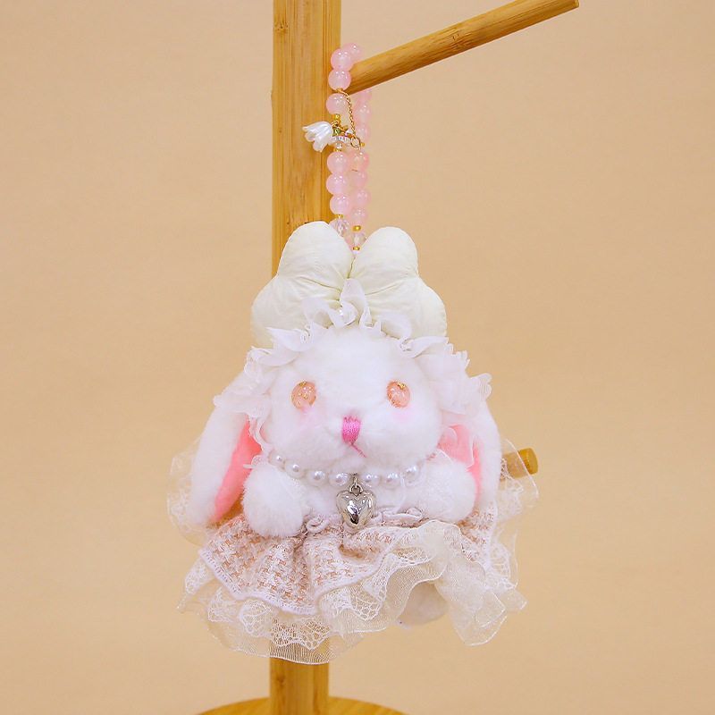 Rabbit Plush Adorable Pendant With Bow And Dress Decoration For Decor Kids