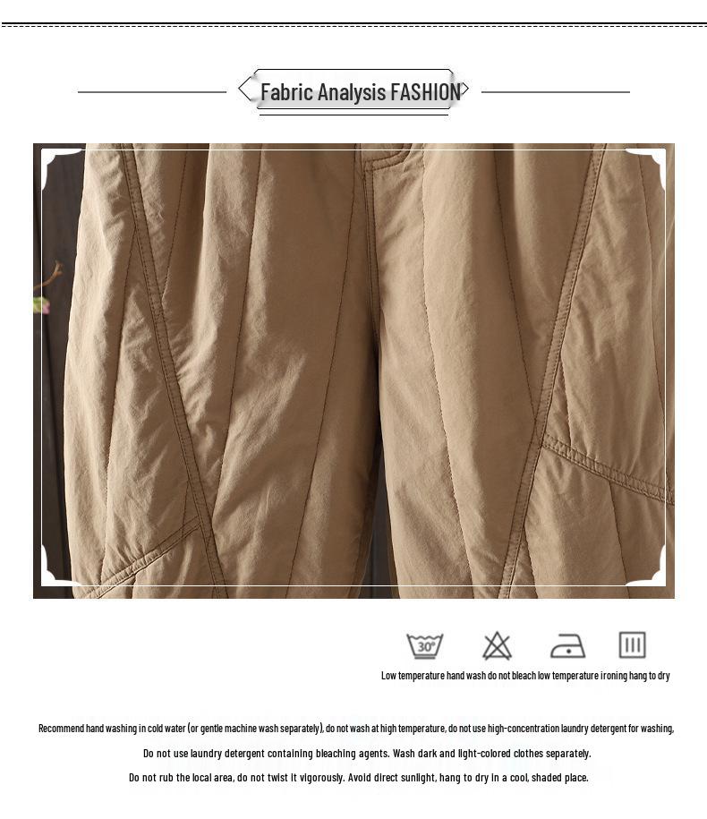2026 Women's Winter Quilted Cotton Harem Pants with Elastic Waist