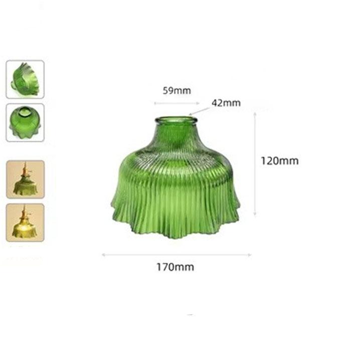 Decor 55mm 42mm Opening Green Glass Lamp Shade Replacement with Reverse or Flat Hole Fitter for Floor Light Table Lamp Cover