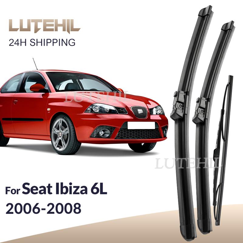 For Seat Ibiza 6L 2006-2008 2007 Wiper Front & Rear Wiper Blades Windshield Windscreen Window Brushes 21"+19"+14"