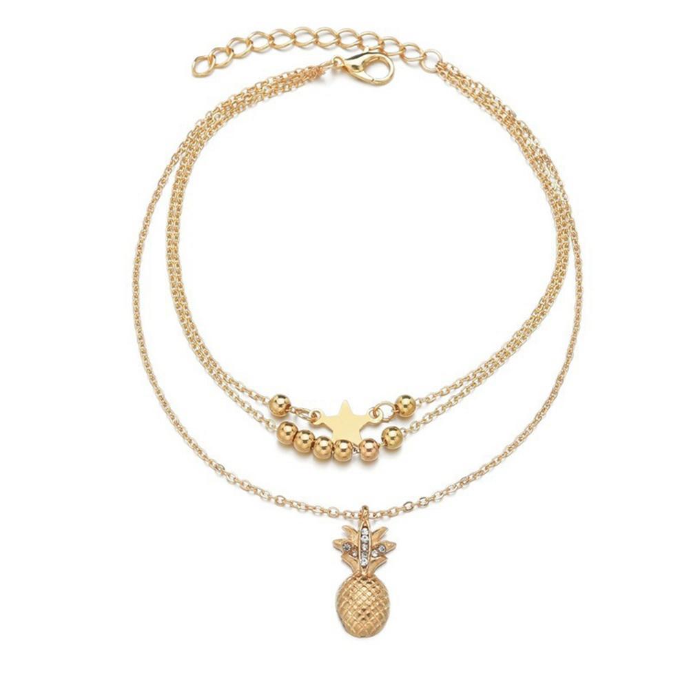 SUMENG New Ankle Chain Pineapple Pendant Anklet Beaded Summer Beach Foot Jewelry Fashion Style Anklets for Women Gifts 2025