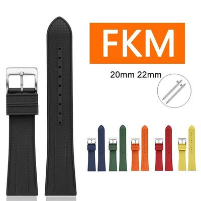 Fluorkautschuk Horlogeband 20mm 22mm Roestvrijstalen Gesp Snelwissel Waterdicht Duiken FKM Heren Dames Universeel Vervang Horlogeband