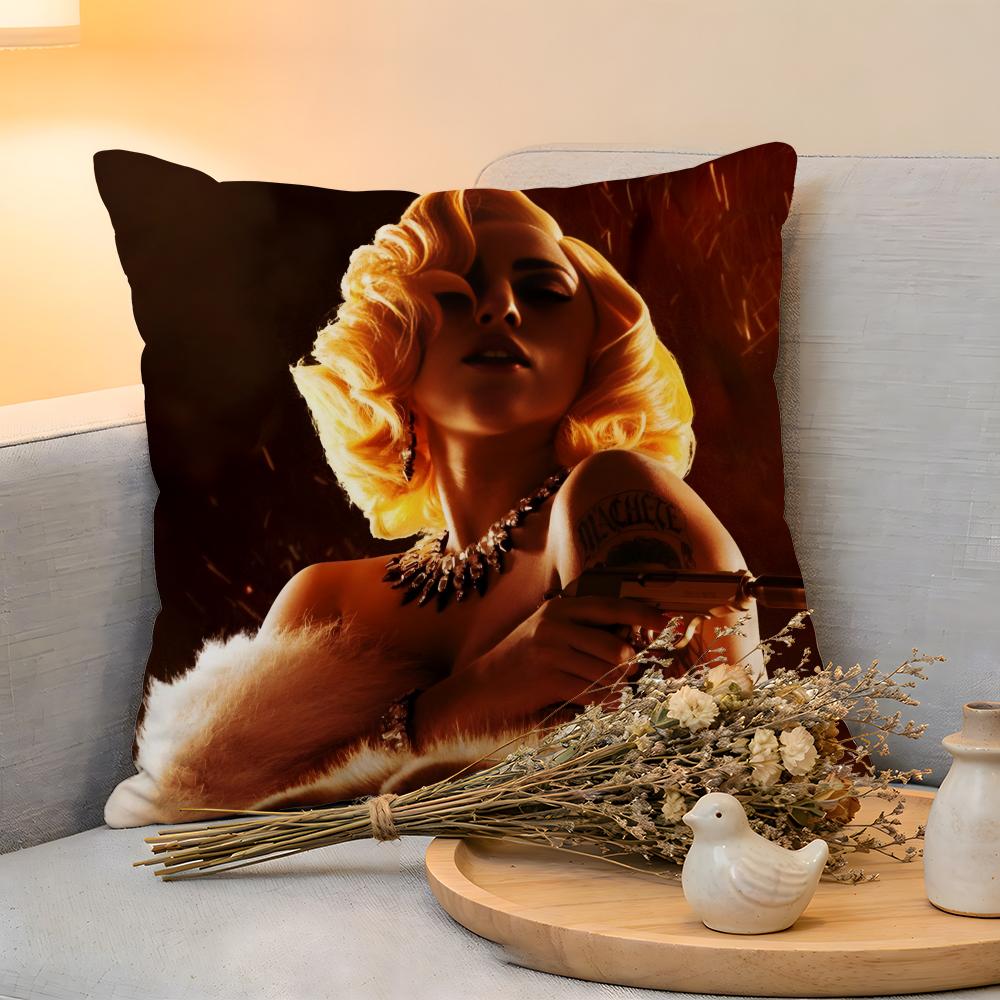 

Cushion Cover Singer LLady Gaga Linen SkinFriendly Soft Decorative Case For Sofa Home Decor Pillow cover 30x30 cm