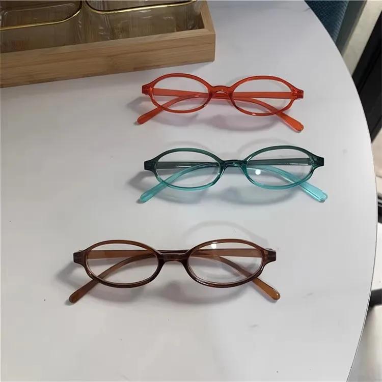Japanese Retro Oval Glasses Frame for Women Y2K Ins No Makeup Plain Glasses Men Girls Eyewear Cute Decorative Computer Glasses