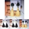 Elegant Sweet Korean Button Tassel Pendant Personality Long Earrings Temperament