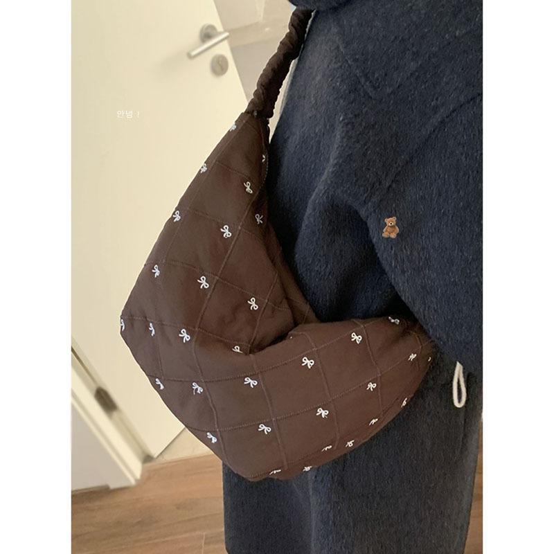 Personalized winter down bag women's bag new nylon dumpling bag versatile messenger bag shoulder armpit bag