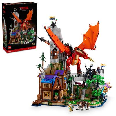 LEGO Idea Dungeons Legenda Czerwonego Smoka Zabawka Zabawka Prezent Urodzinowy Blok Boże Narodzenie Mężczyźni Kobiety Wnętrze Stylowy 21348 & Smoki