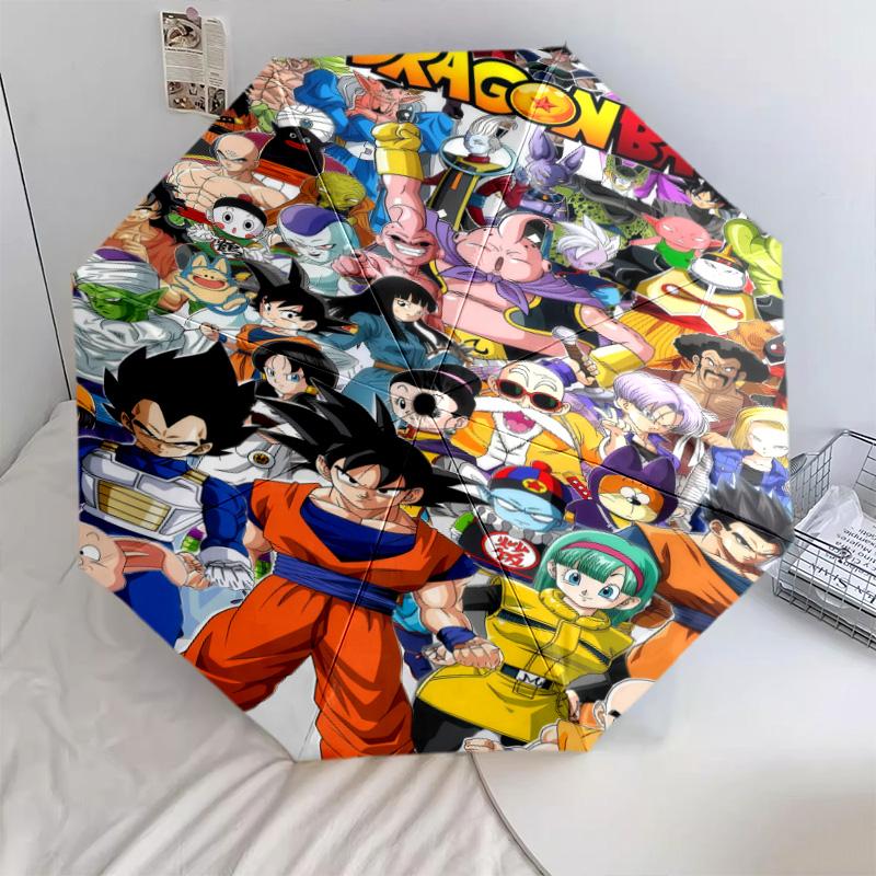 1 PC Automatic Folding Umbrella - Dragon Ball Z Pattern Portable Foldable Design With 8 Ribs Christmas Birthday Gifts