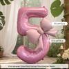 10th Birthday Pink Bow Balloon Props for Girls' Party Decoration.
