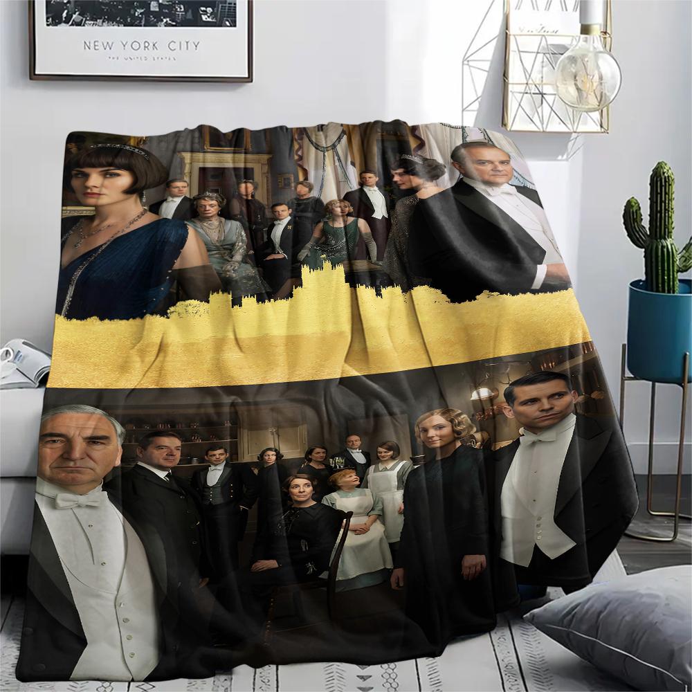1 Stück Flanelldecke mit Downton Abbey Aufdruck, Hohe Qualität für alle Jahreszeiten, Heimdekoration, Wärme und Komfort, Perfekt für Weihnachtsgeschenke