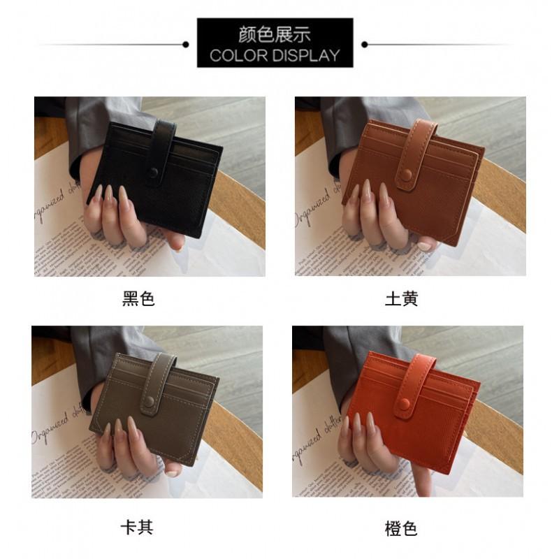 Ultra-thin Card Bag Women's Short Korean Multi-card ID Mini Leather Case Simple Compact