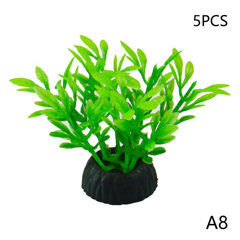 5Pcs Artificial Aquarium Decorative Pvc Aquatic Plants Simulation Water Weeds Ornament Fish Tank Grass Decoration Accessories