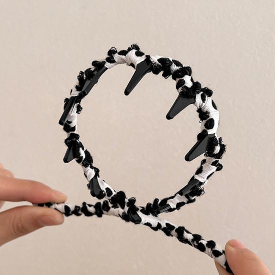 Women Headband Ribbon Decor Anti-slip Teeth Headband Lightweight Versatile Hair