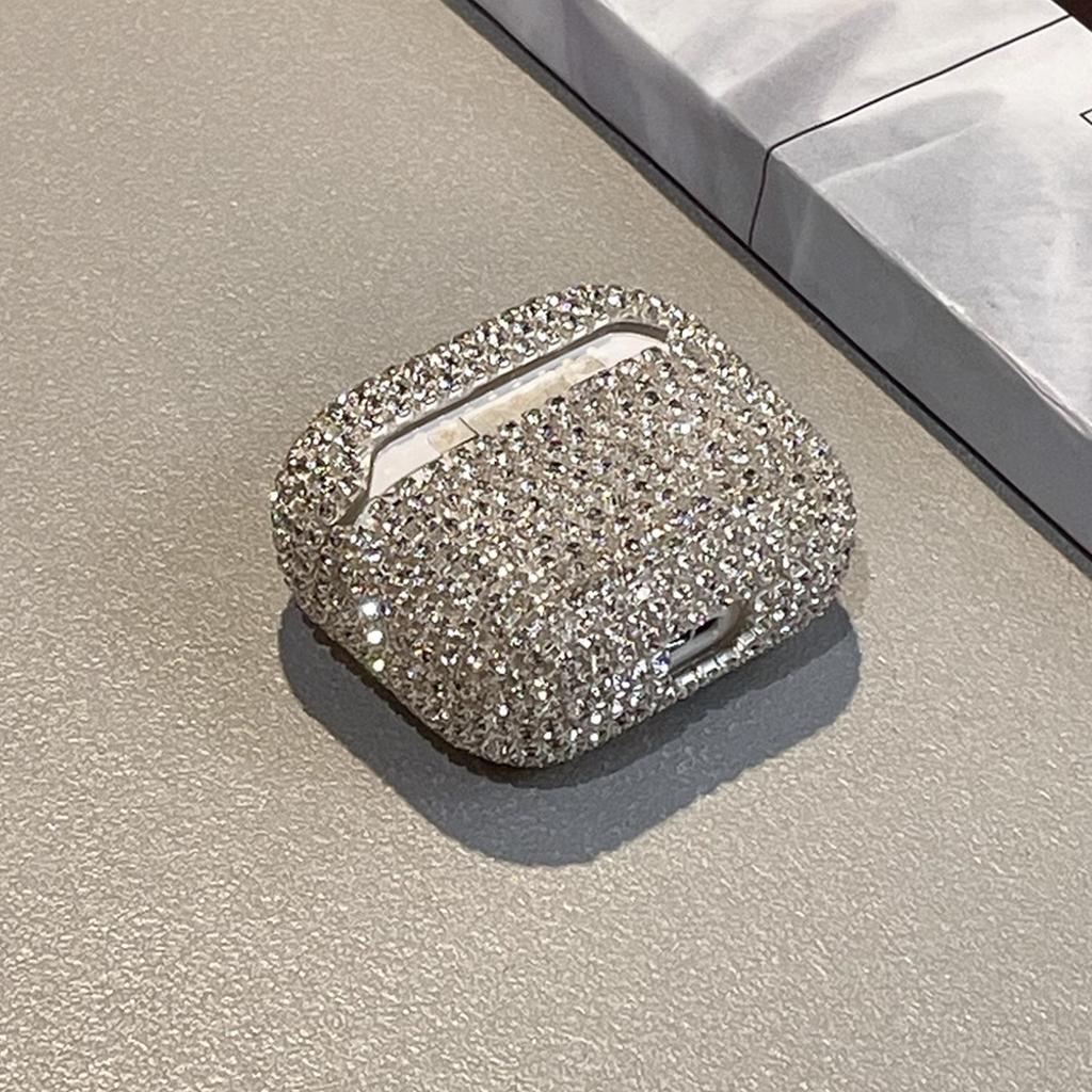 Diamante d'Argento di Lusso per Cover Auricolare Bluetooth Apple AirPods 1ª Generazione AirPods Pro 1