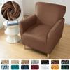 Solid Color Velvet Club Sofa Slipcovers Elastic Super Soft Club Chair Cover Single Seater Armchair Covers for Bar Counter Hotel
