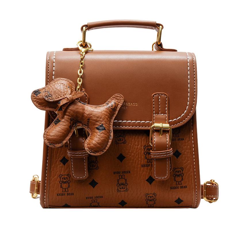 Advanced Texture Small Backpack for Women, New Korean Printed Casual Versatile Student Travel Backpack Trend