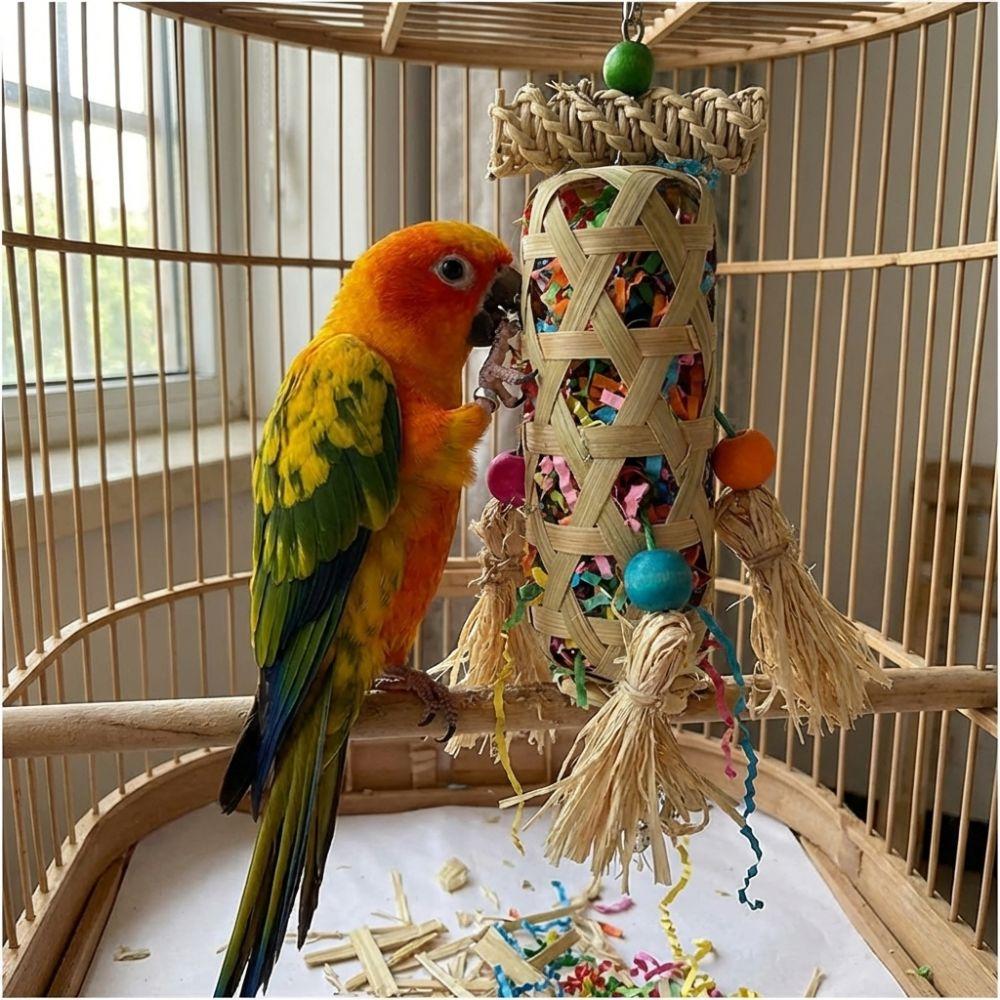 Bite Resistant Parrot Chewing Toys Shredding Crinkles Corn Husk Grinding Toy  Mental Play Training