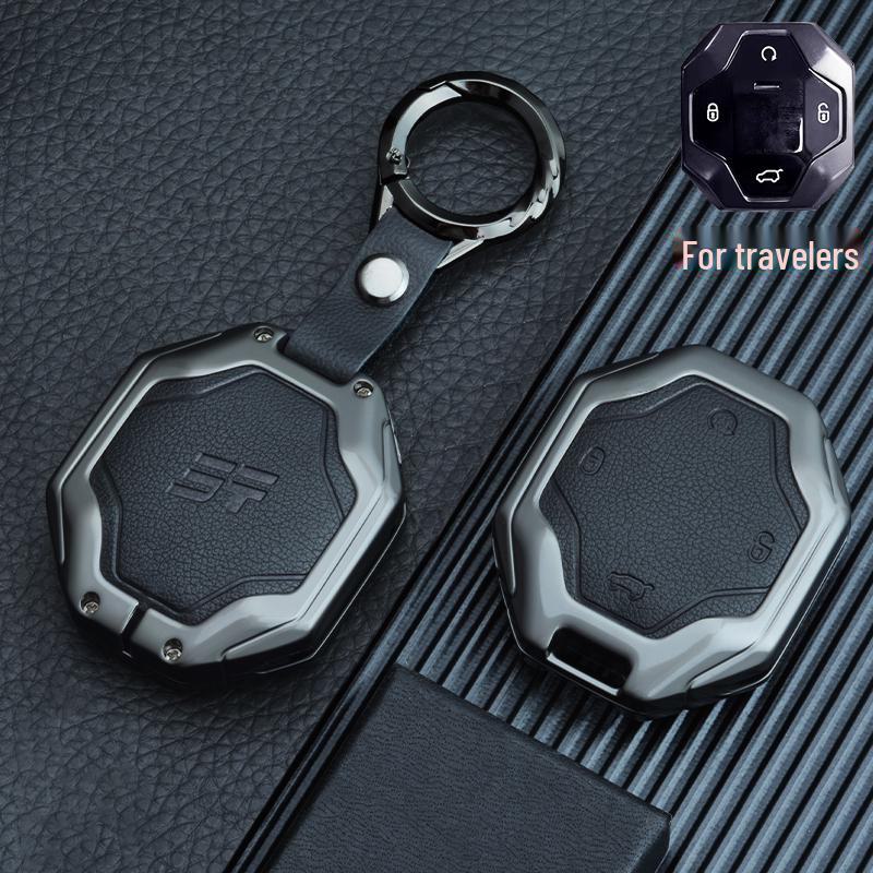 Jetour Traveler 2023 Key Cover: Alloy Leather Car Interior Decoration Accessory