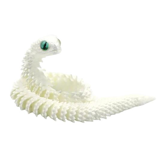 Movable Joints Snake Figurine 3D Printed Articulated Toy, Flexible Jointed Statue Figurine, Realistic Fidget Toy for Desk Decor