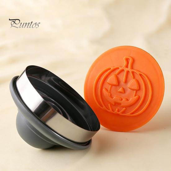 Cookie Cutters for Halloween 8pcs Magnetic Stamp Molds, Pumpkin Ghost And Skeleton Patterns Festive Butter Snack Stamper Design, Interchangeable