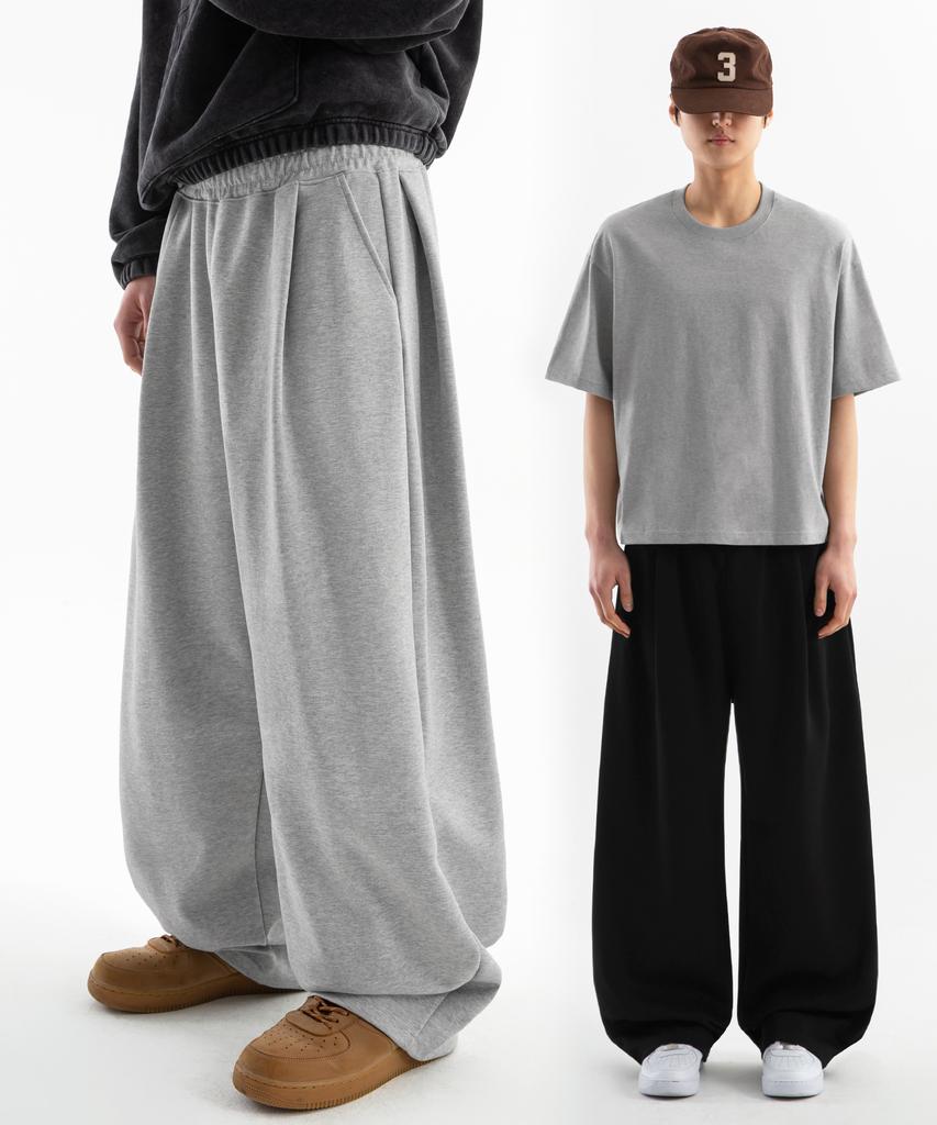 UNIONSTUDIO ( 2 Pack ) Odd Double-Pleat Balloon Sweatpants ( 3 Colors )