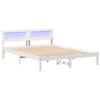 White Bed Frame with Headboard 140 x 200 cm Solid Pine Wood