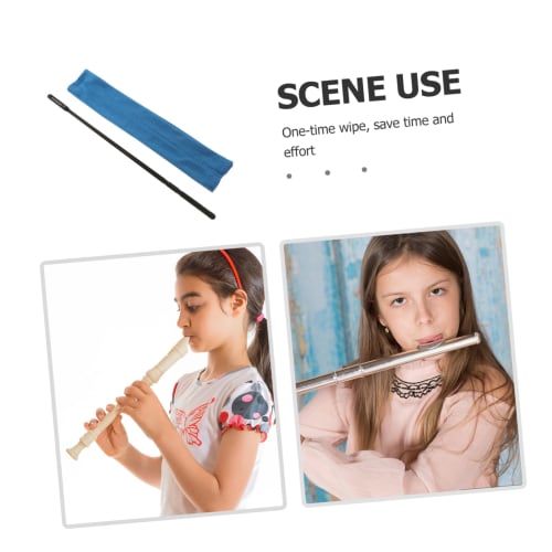 TOGEVAL Absorbent Cleaning Cloth for Pipe Maintenance, Flute Tone Hole Cleaner, Flute Cleaning Kit, Instrument Accessories, Blue