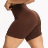 European & American Seamless Knitted Yoga Set: Peach Butt Sports Shorts & Short Sleeve Bra Vest for Summer Fitness