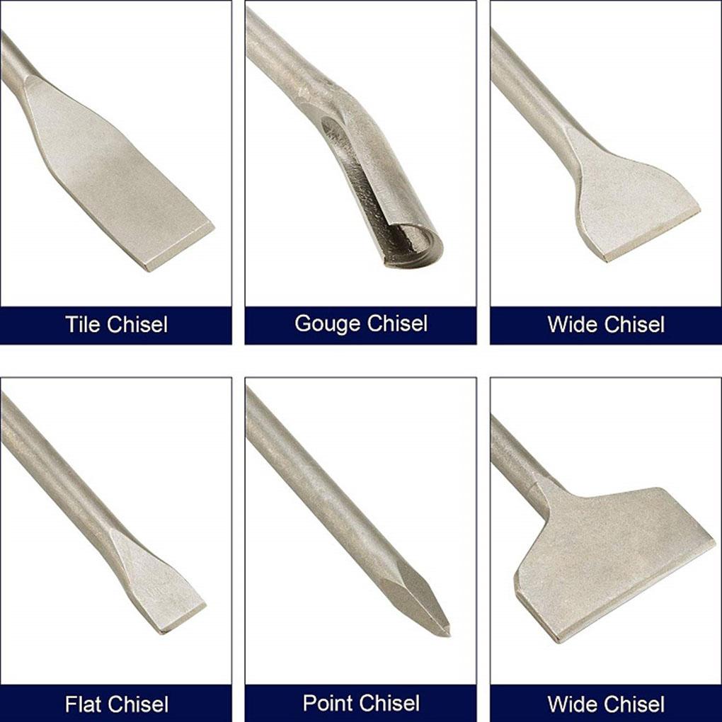 Meißelsatz mit 6 Meißeln passend für Beton, Ziegel, Mauerwerk Abbruch Bohren M