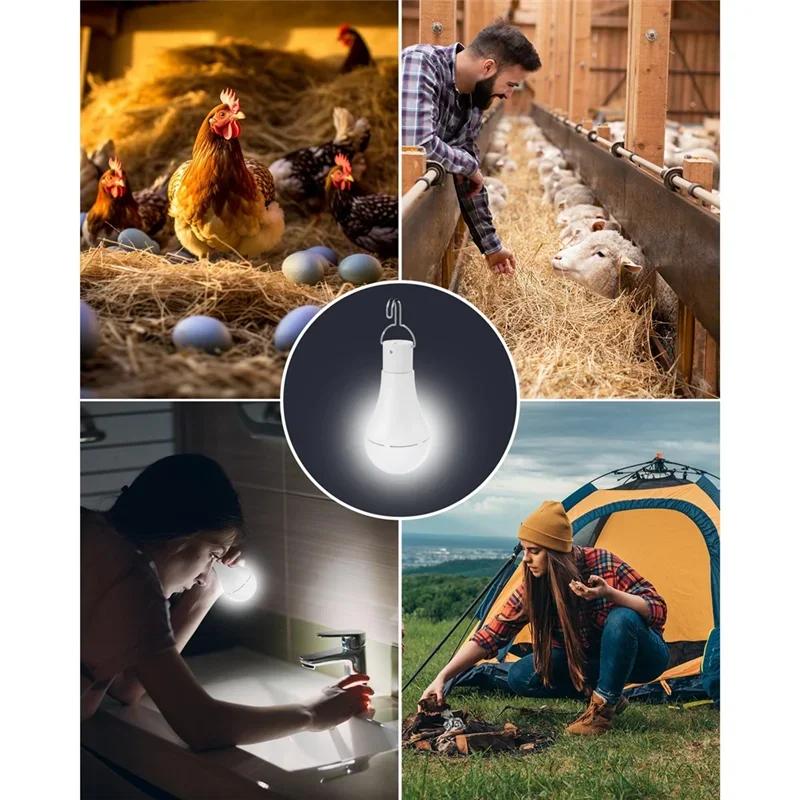 Solar Light Waterproof USB Charged Hanging Emergency Sunlight Powered Lamp Outdoor Camping Tent Lights Emergency Light