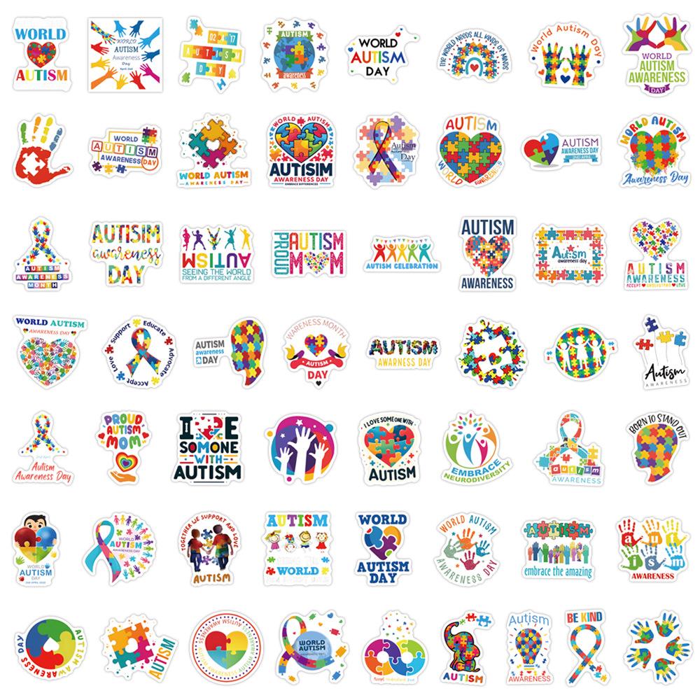 55 World Autism Day Graffiti Stickers Decorative Skateboard Luggage Laptop DIY Stickers