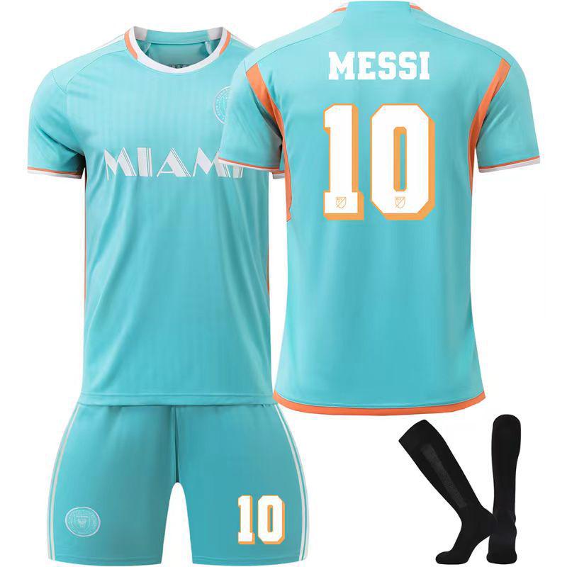 2024-25 Miami Away Jersey Set: Messi #10, Suarez #9 - Adult & Kids Sizes