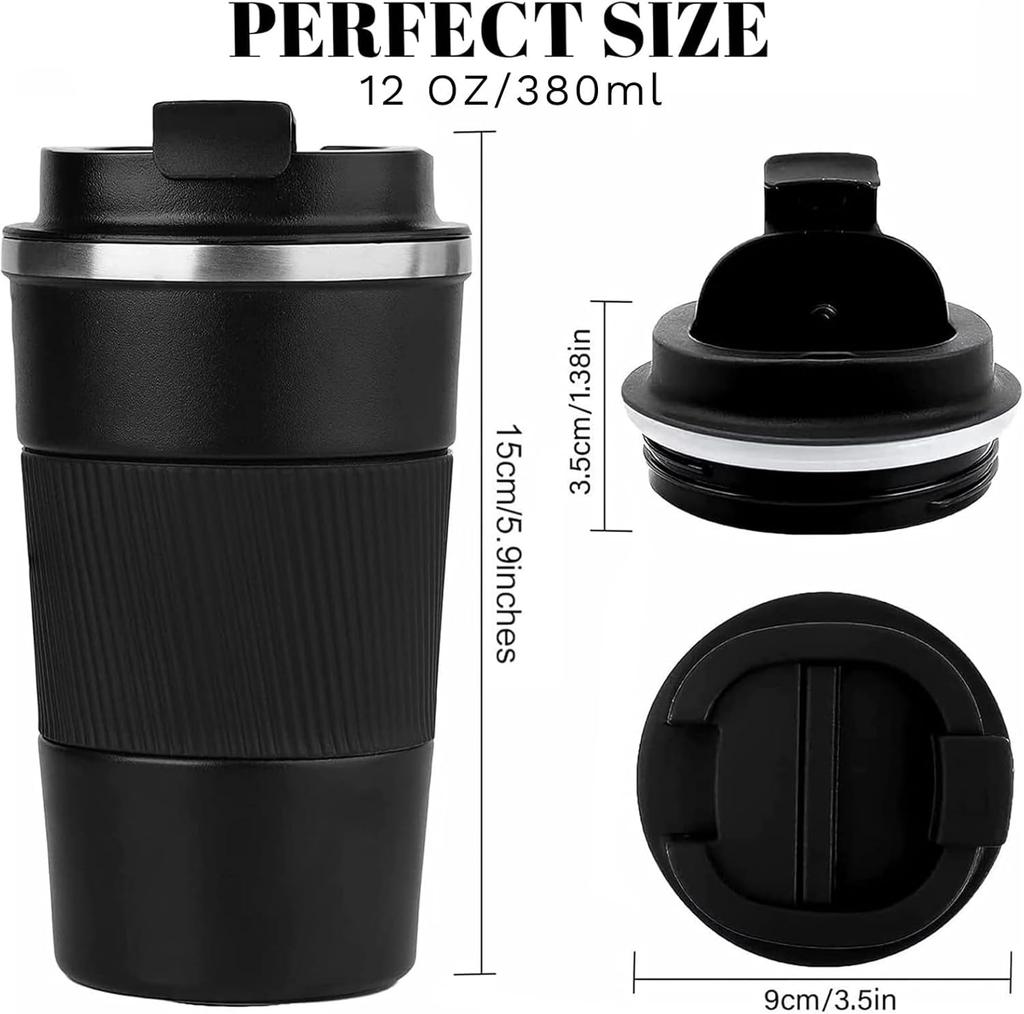 Insulated Travel Coffee Mug, Customizable Portable To Go Camping Stainless Steel Coffee Cup with Lid, for Hot & Cold Drinks