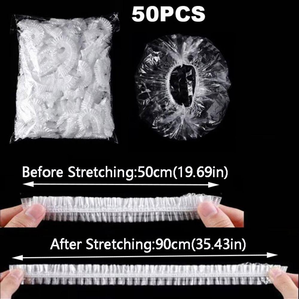 50Pcs/Pack Elastic Band Disposable Food Cover Plus Size Disposable Dust Cover  Kitchen Storage