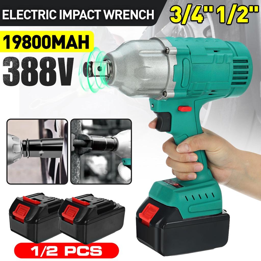 388vf 3/4 Inch 1900NM Brushless Cordless Electric Impact Wrench Power Tool 19800Amh Li Battery For 18V Battery