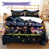 Name Custom Cyberpunk 2077 Pattern Bedding Set Quilt Cover Pillowcase Home Decor Gift (1 * Duvet Cover + 2 * Pillowcase, Without Core)