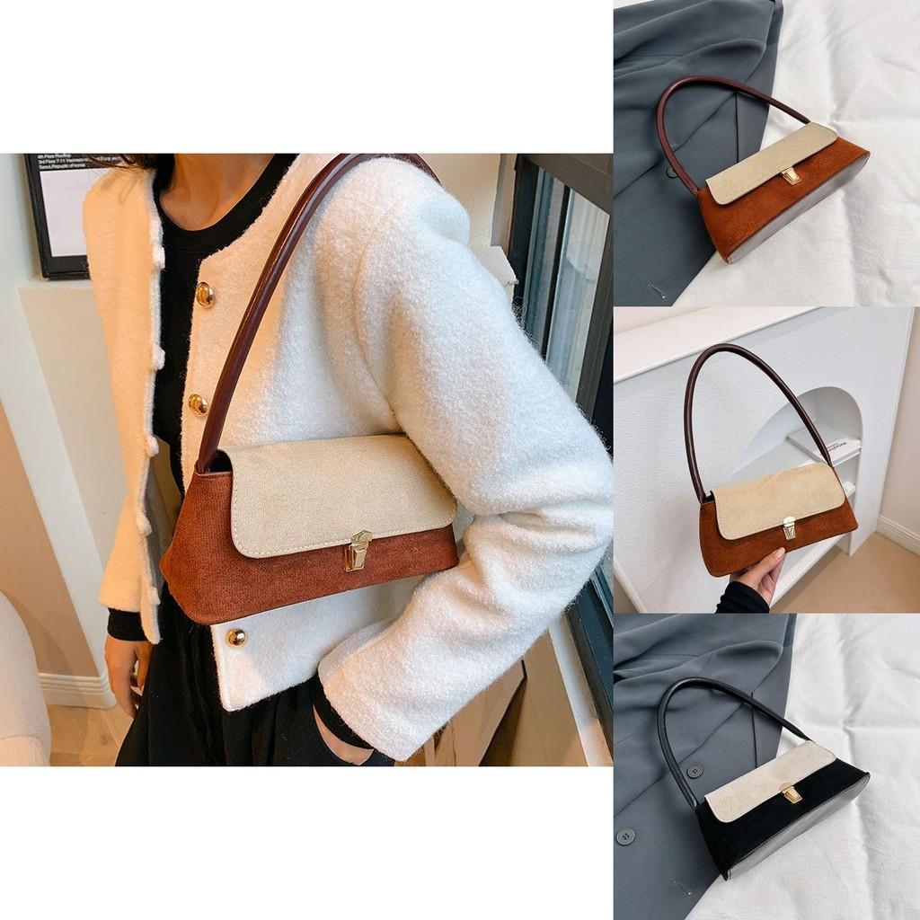 Chic Minimalist Shoulder Bag For Women Featuring Soft Suede And Magnetic Closure